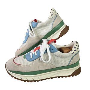 Womens Madewell MWL Trainer Kickoff Sneaker Shoes Suede Mesh Dalmatian Size 9.5M